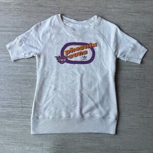 Adidas Phoenix Suns Sweater Shirt Womens M Gray Fleece Short Sleeve